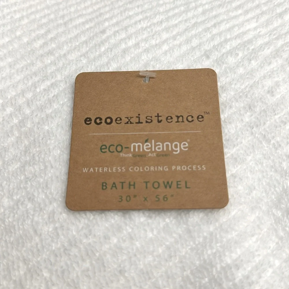 8pc Ecoexistence Eco-Melange Diagonal Stripes Bath Towel Set - White